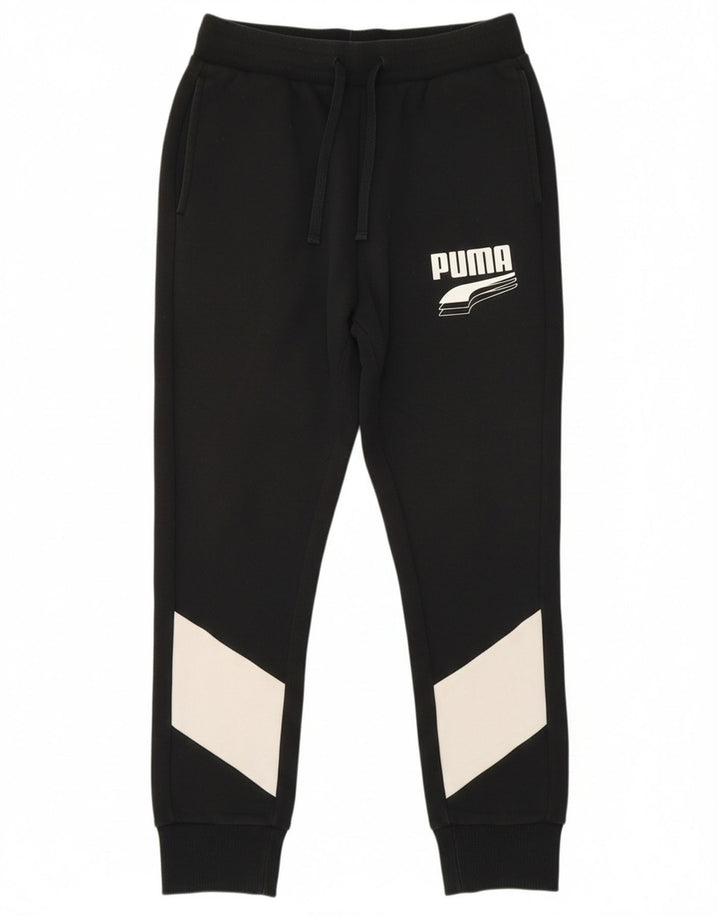 PUMA Mens Graphic Tracksuit Trousers Joggers Medium  Black Colourblock