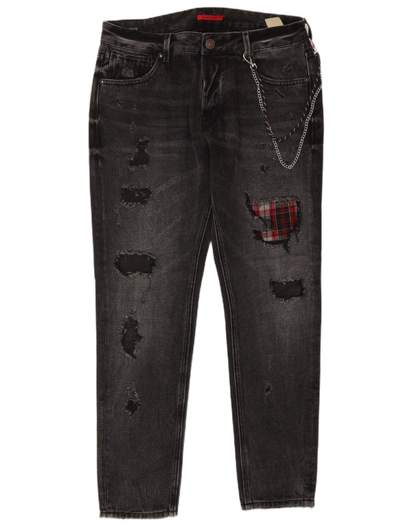 Gianni Lupo Męskie Bruce Distressed Slim Jeans IT 48 Medium W34 L30 Szary