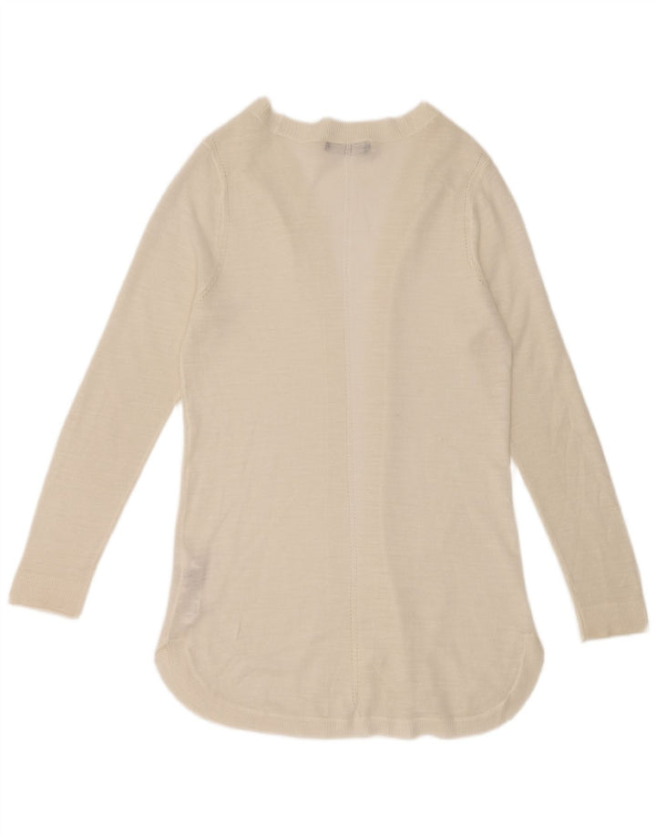 Sweter damski Marks & Spencer Longline Open Cardigan UK 14, średni biały
