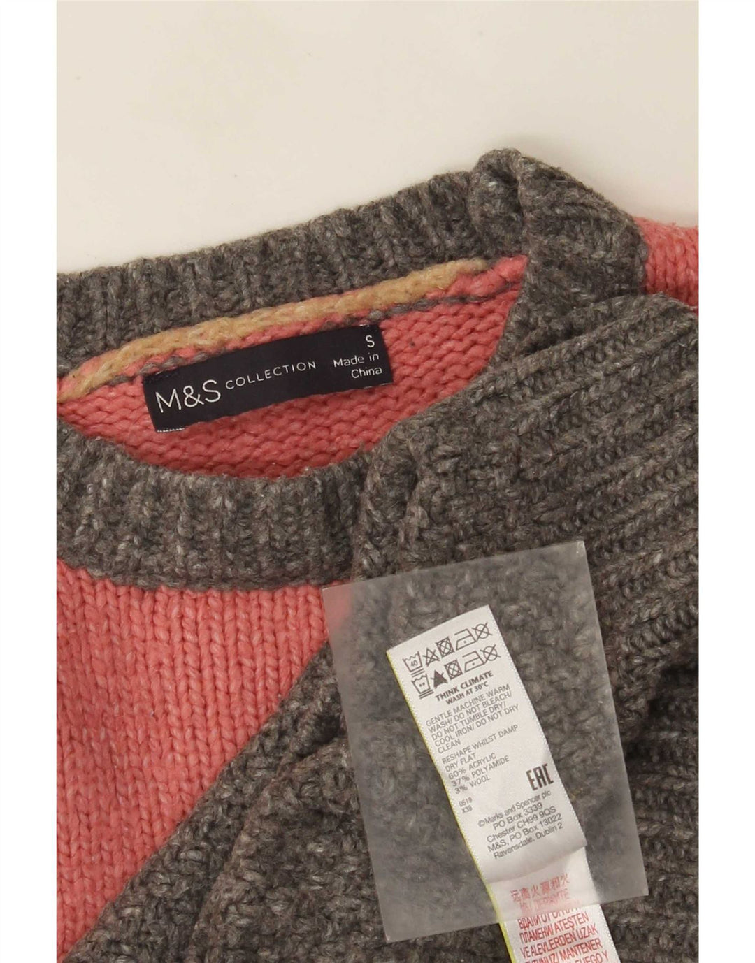 Marks & Spencer Damski sweter z dekoltem w łódkę, UK 10, mały, wielokolorowy