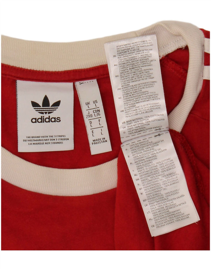 T-shirt męski ADIDAS, duży, czerwony, bawełniany