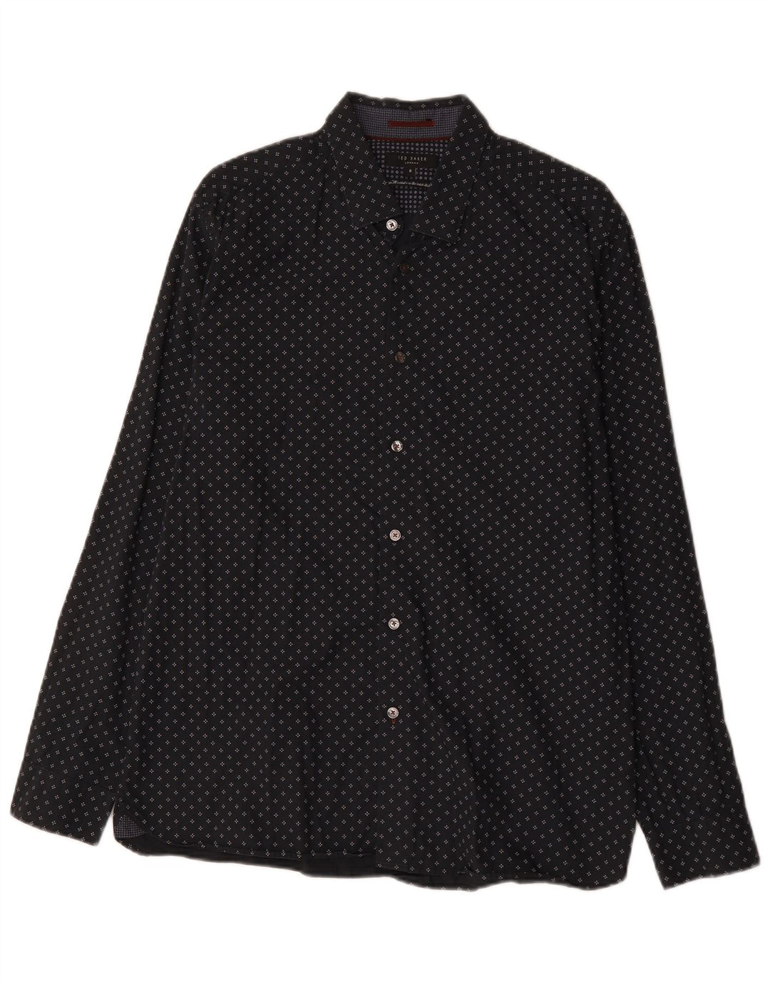 Koszula męska Ted Baker, rozmiar 6, 2XL, czarna, z geometrycznej bawełny