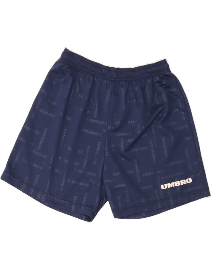 UMBRO Boys Graphic Sport Shorts 11-12 Years Navy Blue Polyester Vintage Umbro and Second-Hand Umbro from Messina Hembry 
