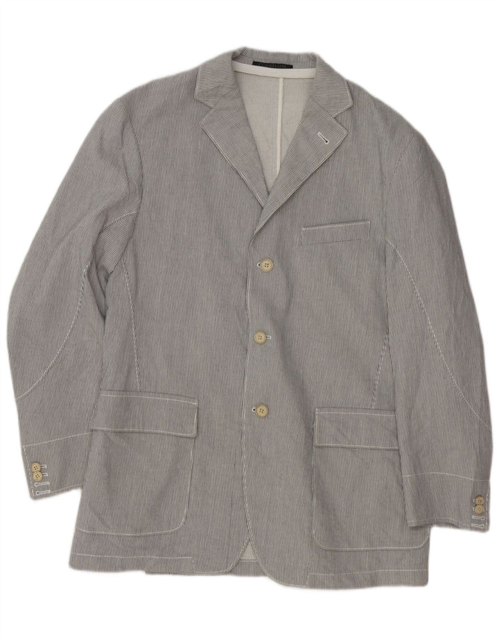 Męska marynarka Corneliani zapinana na 3 guziki UK 36 w małe szare prążki