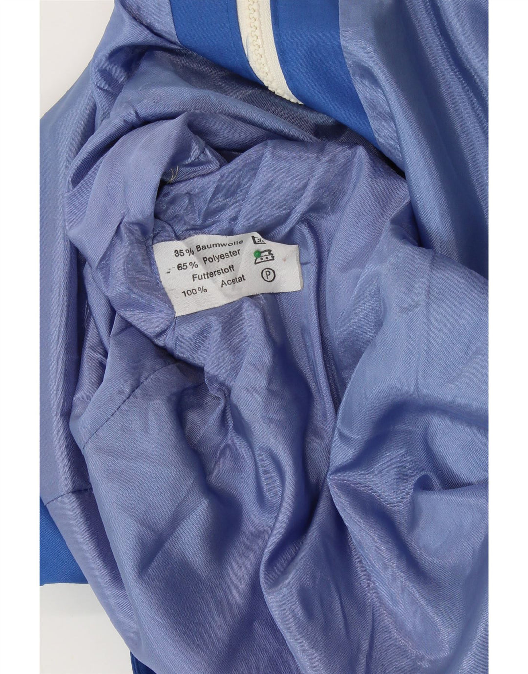 Damska kurtka bomberka VINTAGE UK 12, średni niebieski poliester