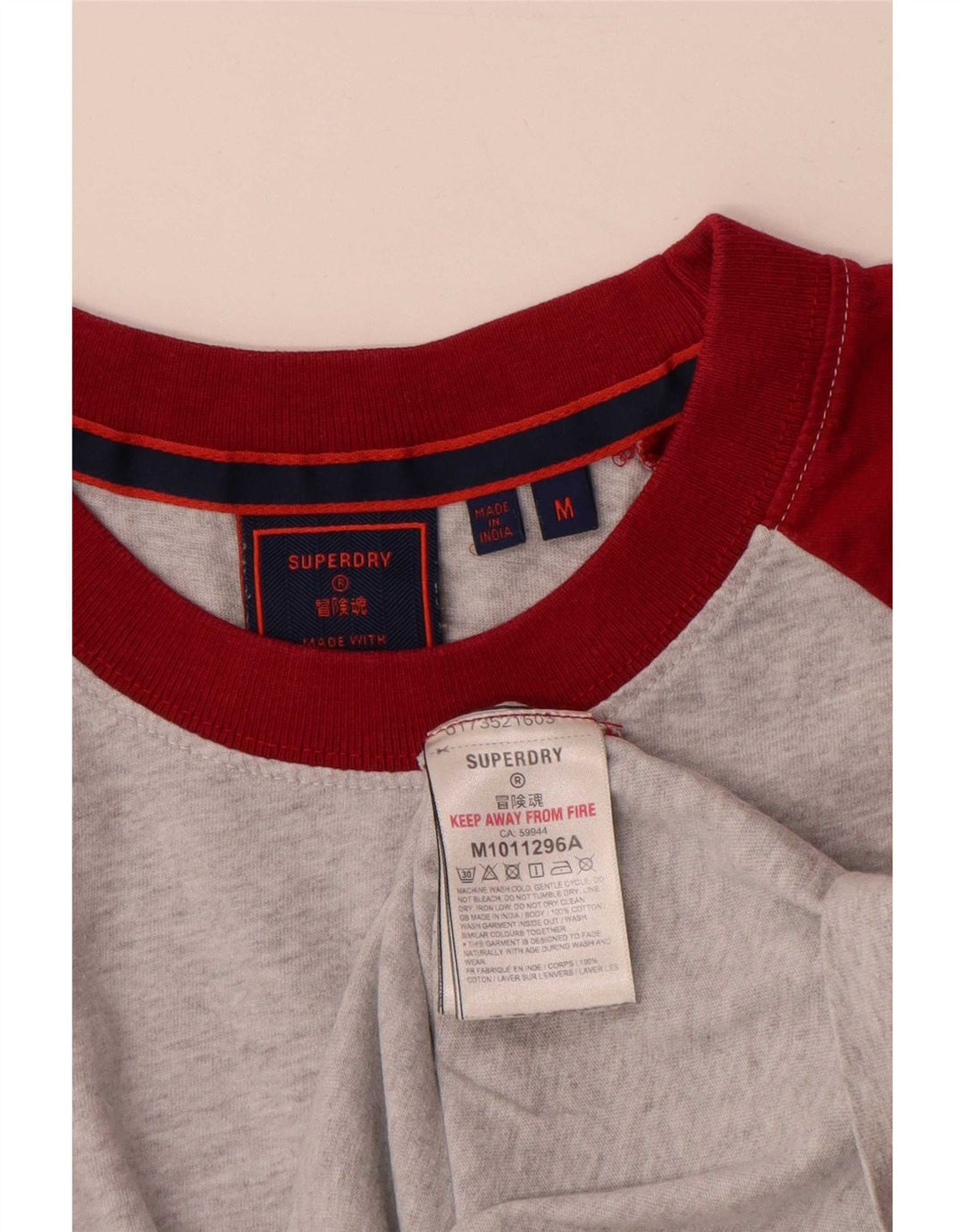 T-shirt męski Superdry, bawełniany, średnioszary, z blokami kolorów