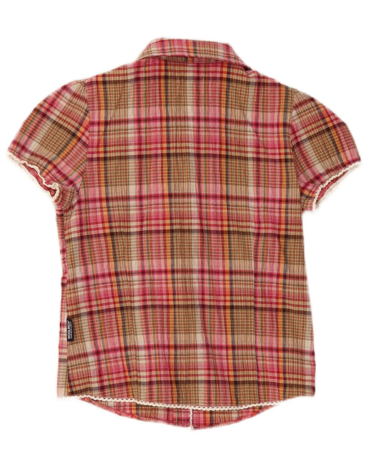 Koszula dziewczęca z krótkim rękawem Woolrich 9-10 lat, wielokolorowa, bawełniana w kratę