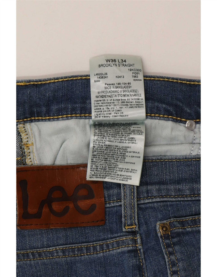 Męskie dżinsy Lee Brooklyn Straight W36 L32 Niebieskie bawełniane