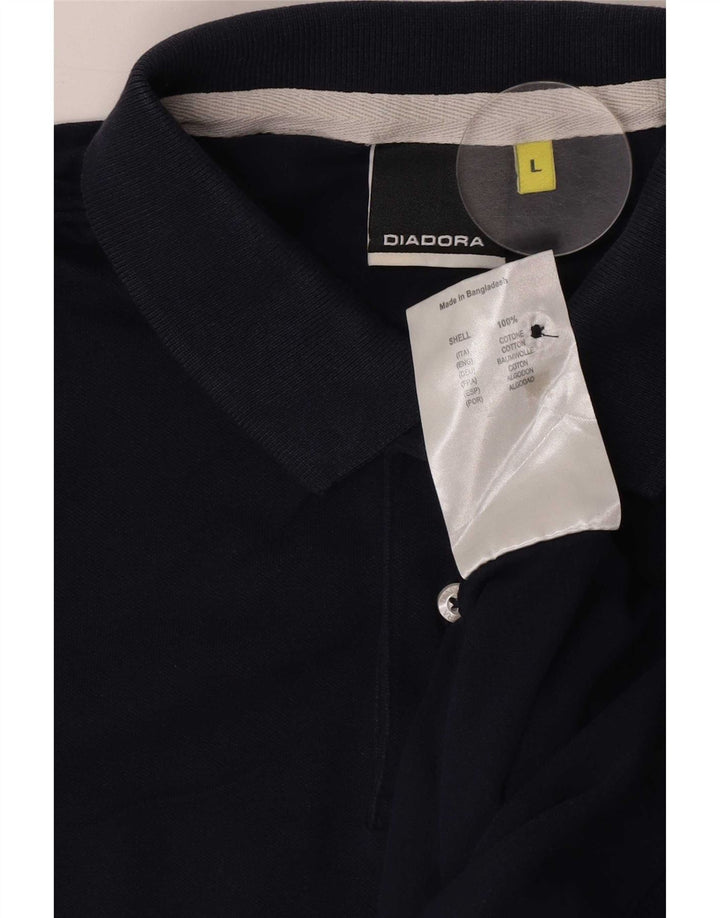Męska koszulka polo Diadora, duża, granatowa, bawełniana