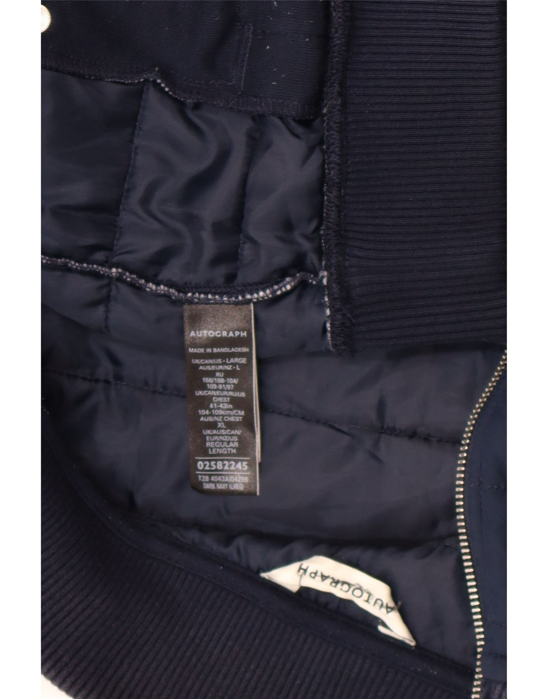 Marks & Spencer Męska ocieplana kurtka UK 42 XL, granatowa, poliester