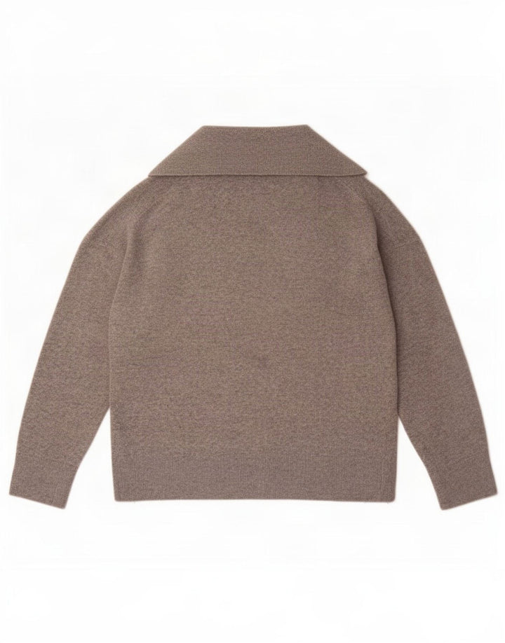 Damski sweter oversize Massimo Dutti z golfem UK 12, średni szary