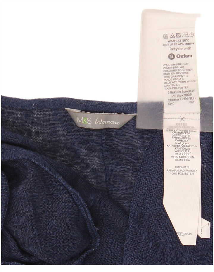 Marks & Spencer Damski sweter rozpinany UK 10, mały, granatowy, poliester