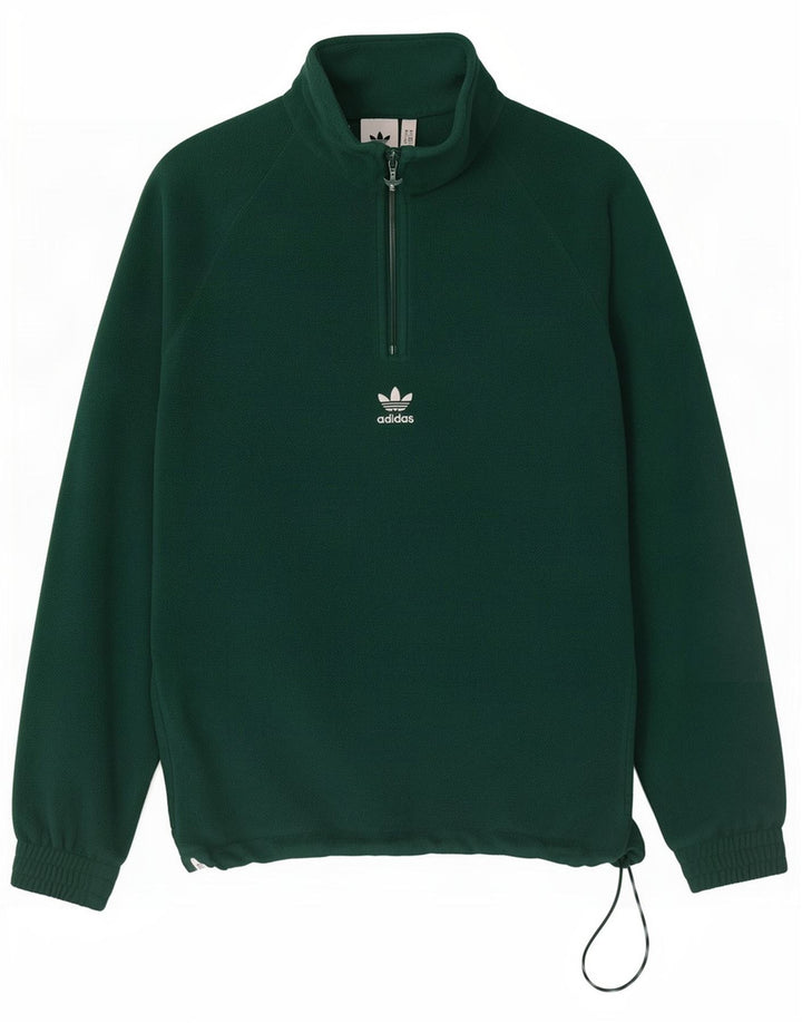 Męski sweter polarowy Adidas Graphic, mały, zielony, poliestrowy