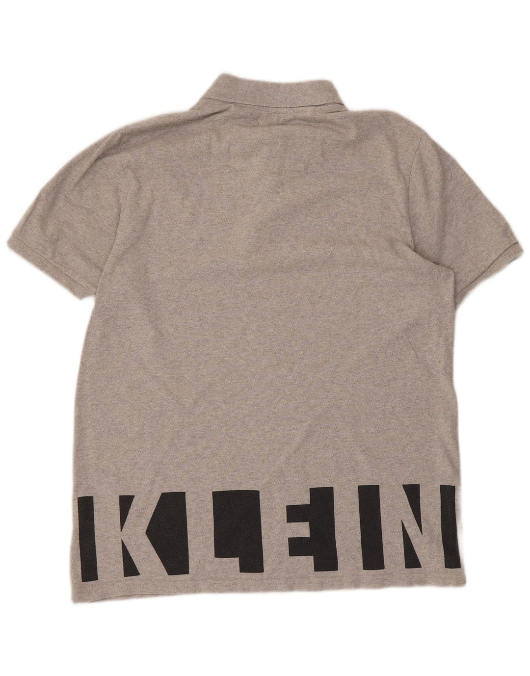 Męska koszulka polo CALVIN KLEIN JEANS z grafiką, średnioszara, bawełniana