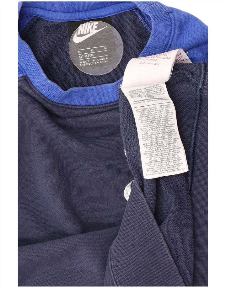 Chłopięcy sweter z grafiką Nike, 10-11 lat, średni niebieski, blok kolorów