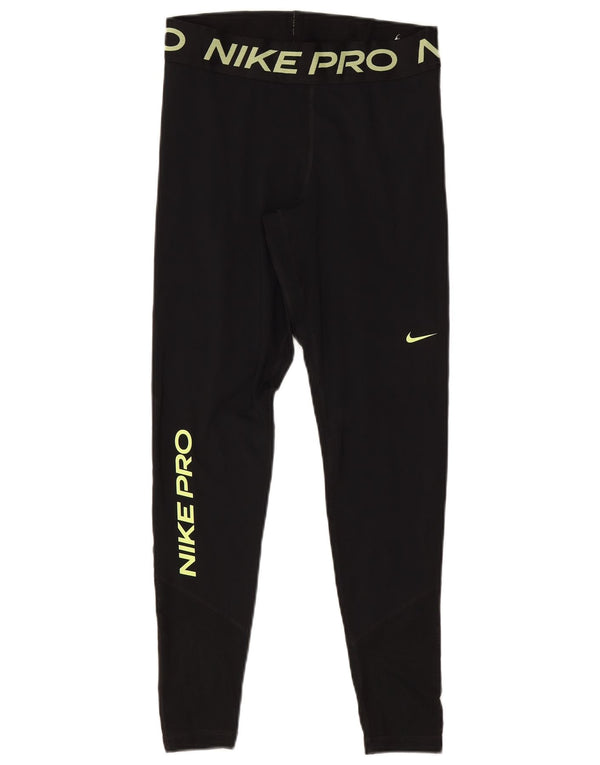 Damskie legginsy Nike Dri Fit Graphic UK 12, średni czarny poliester