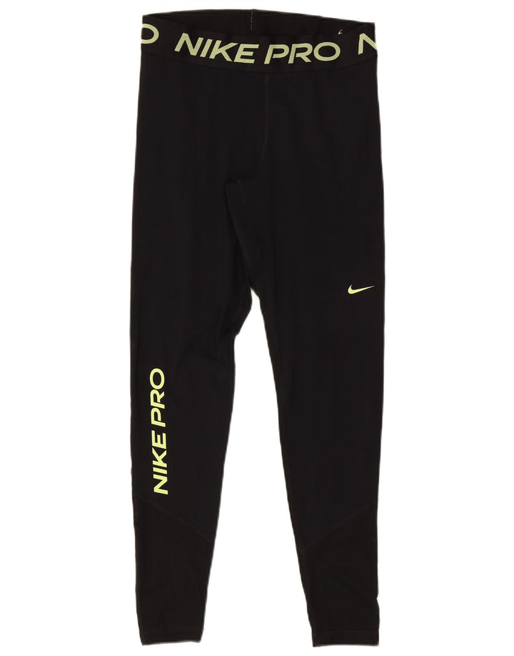 Damskie legginsy Nike Dri Fit Graphic UK 12, średni czarny poliester