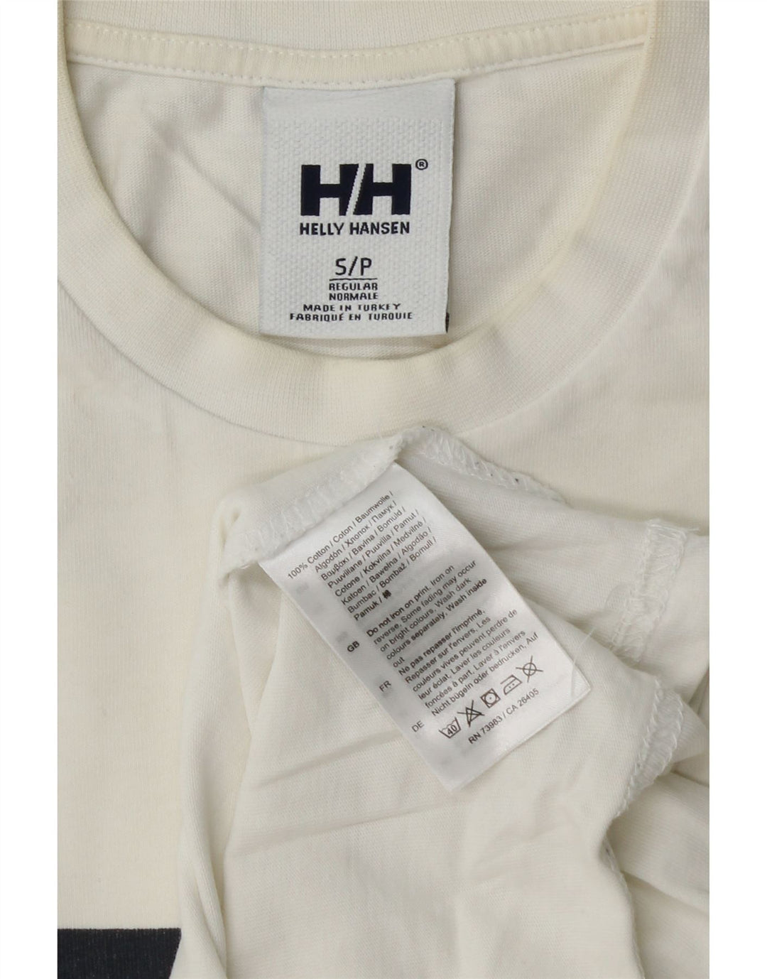 Męska koszulka z grafiką Helly Hansen, mała, biała, bawełniana