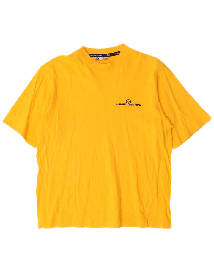 T-shirt męski Sergio Tacchini, średni żółty bawełniany