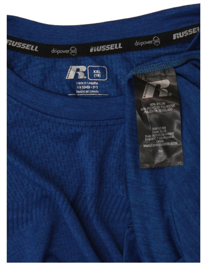 T-shirt chłopięcy Russell Athletic, 15-16 lat, 2XL, niebieski nylon