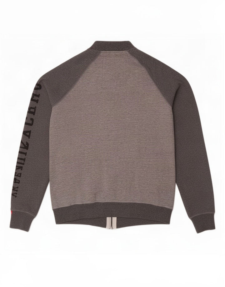 Męska kurtka dresowa Superdry z grafiką, duża, szara, bawełniana w bloki kolorów