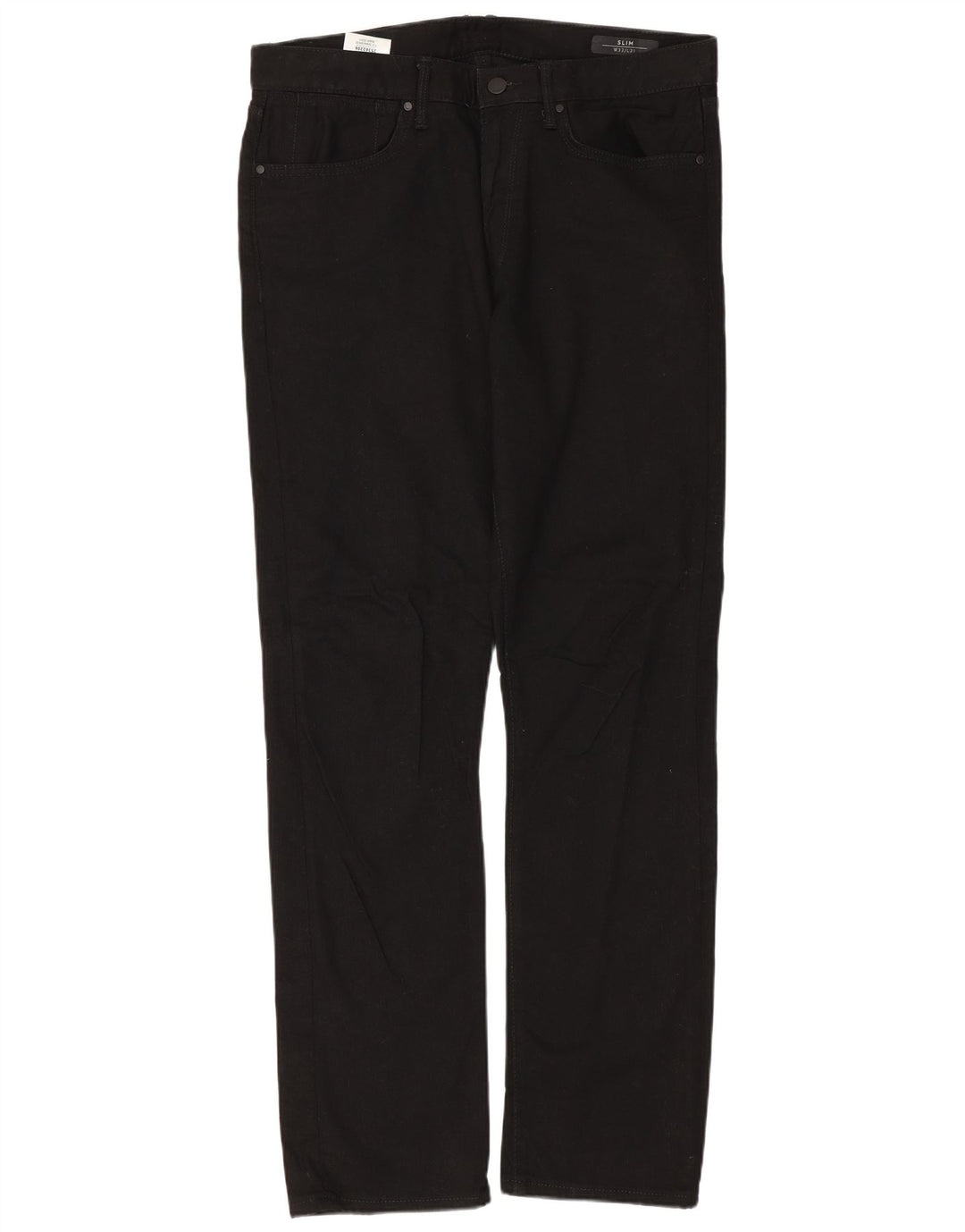 MARKS & SPENCER Męskie jeansy slim W32 L31 Czarne bawełniane