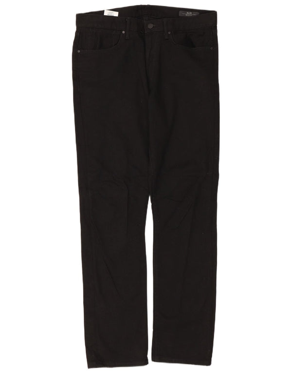 MARKS & SPENCER Męskie jeansy slim W32 L31 Czarne bawełniane