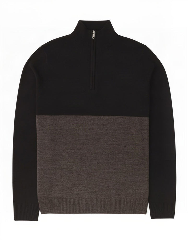 Męski sweter zapinany na zamek French Connection, kolor średnio czarny