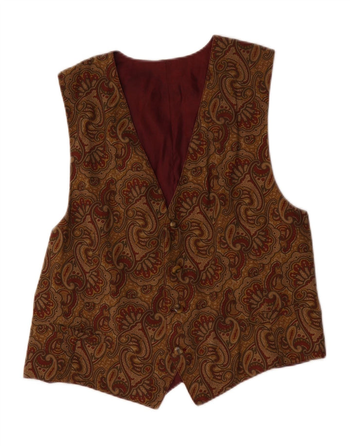 Vintage męska kamizelka w kolorze średniobrązowym Paisley
