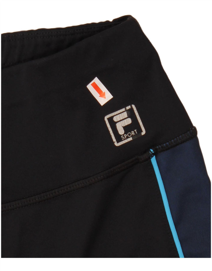Damskie legginsy Capri Fila UK 18 XL, czarny poliester z blokami kolorów