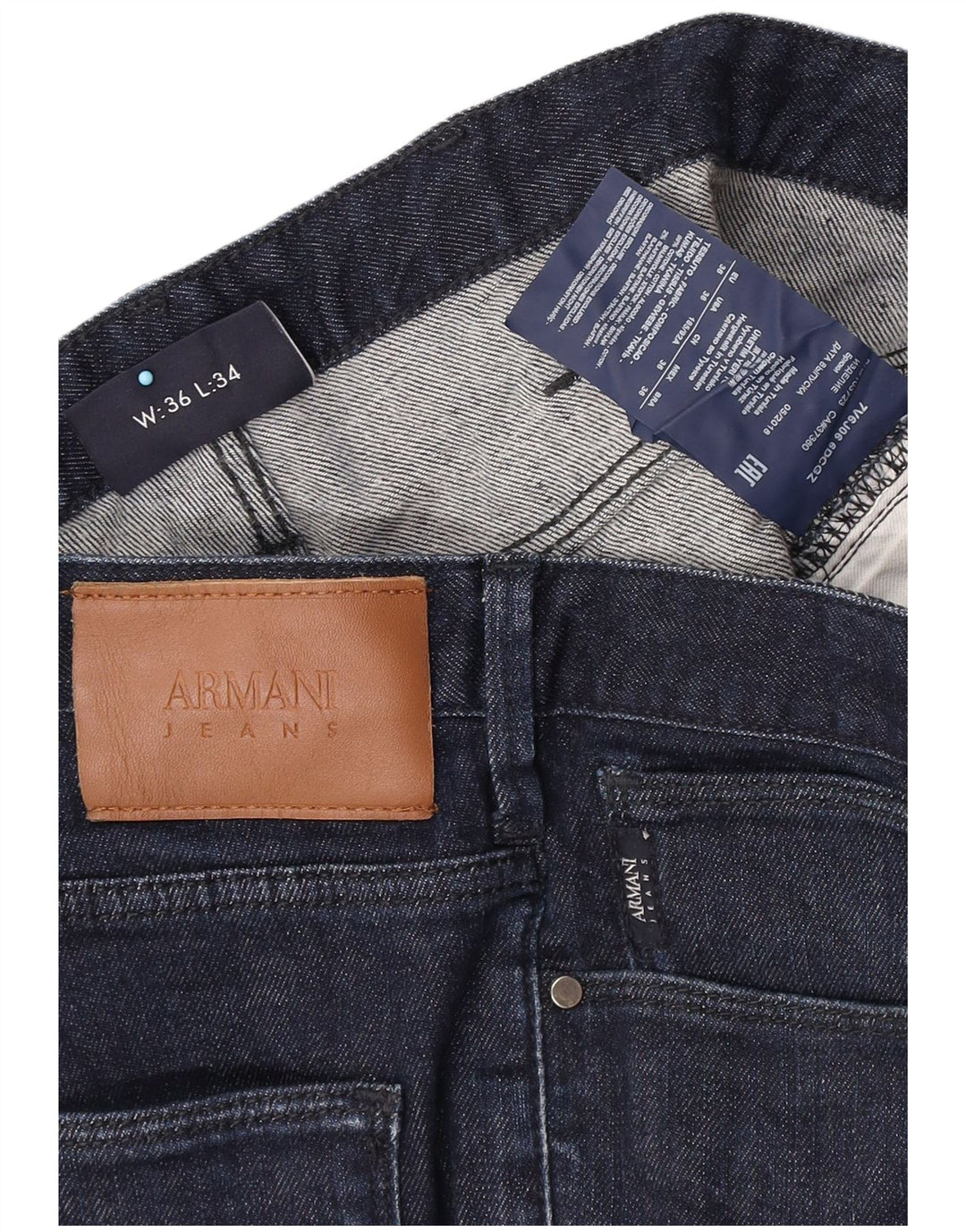 Męskie jeansy Armani Slim W36 L34 Granatowa bawełna