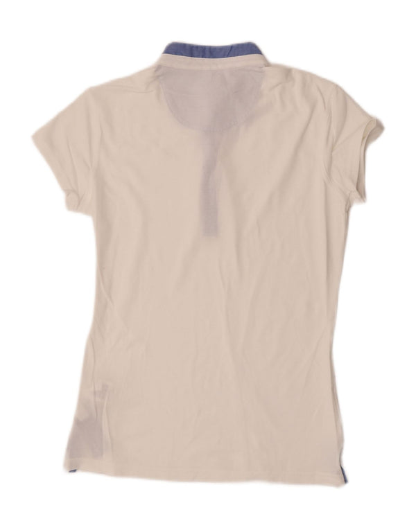 Damska koszulka polo Kappa UK 14, duża, biała, bawełniana