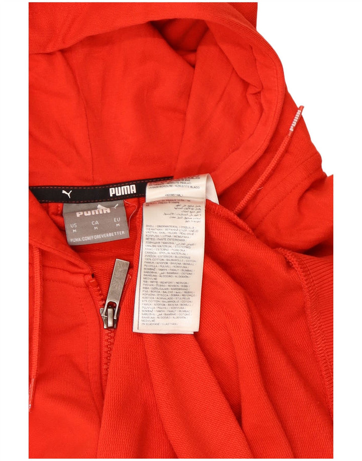 Męski sweter Puma z kapturem i zamkiem, średni czerwony, bawełniany
