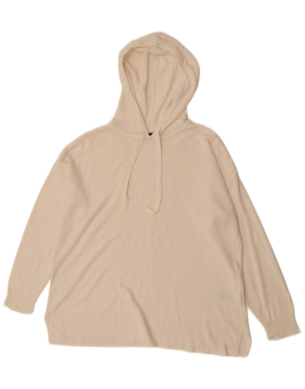 Marks & Spencer Damski sweter z kapturem, oversize, UK 16, duży, beżowy
