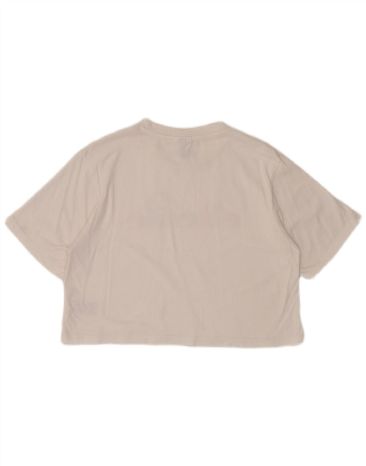 Damska koszulka z krótkim rękawem ELLESSE z grafiką, UK 12, średnia biała bawełna