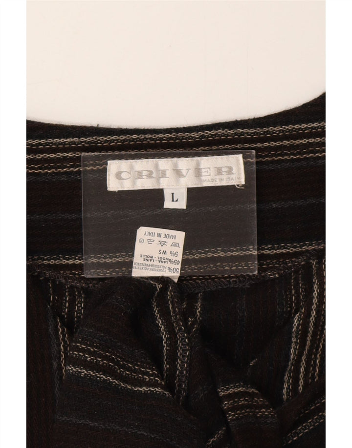 CRIVER Męska kamizelka z poliestru w duże brązowe paski