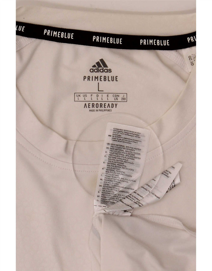 Adidas Męski T-shirt Aeroready Top Duży Biały Poliester