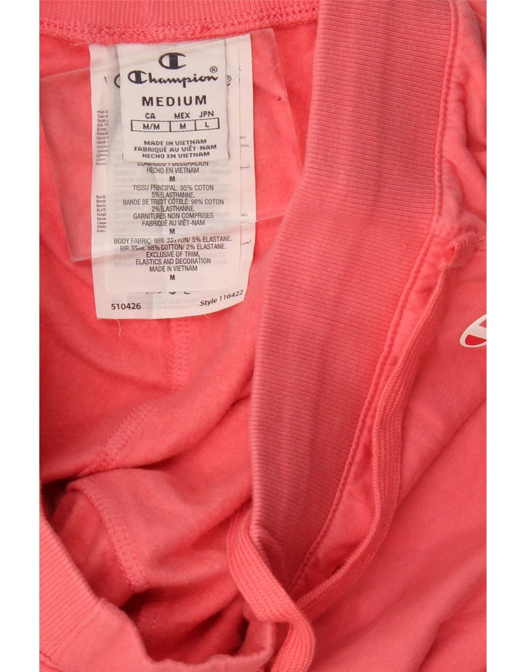 Spodnie dresowe damskie Champion Joggers UK 12 Średnioróżowe bawełniane