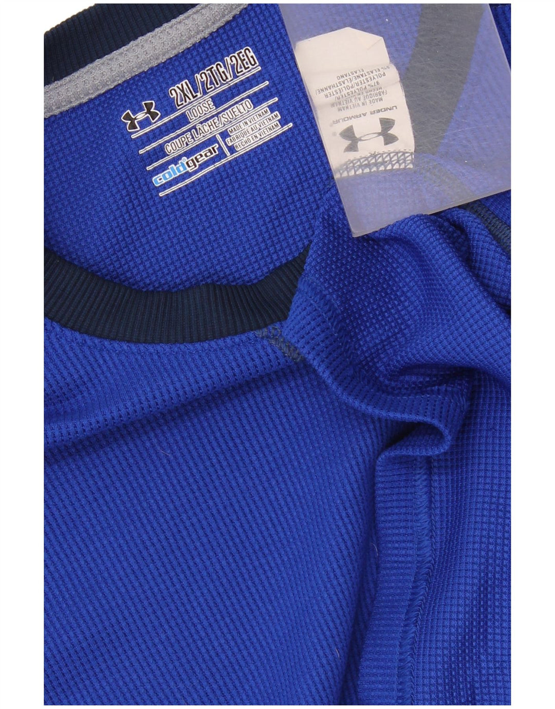 Męska koszulka Cold Gear z długim rękawem, 2XL, niebieska, poliestrowa Under Armour