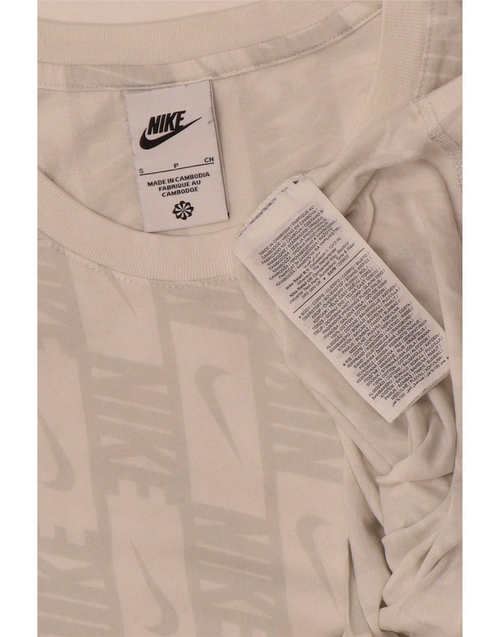 Męski T-shirt z grafiką Nike, mały, biały, bawełniany