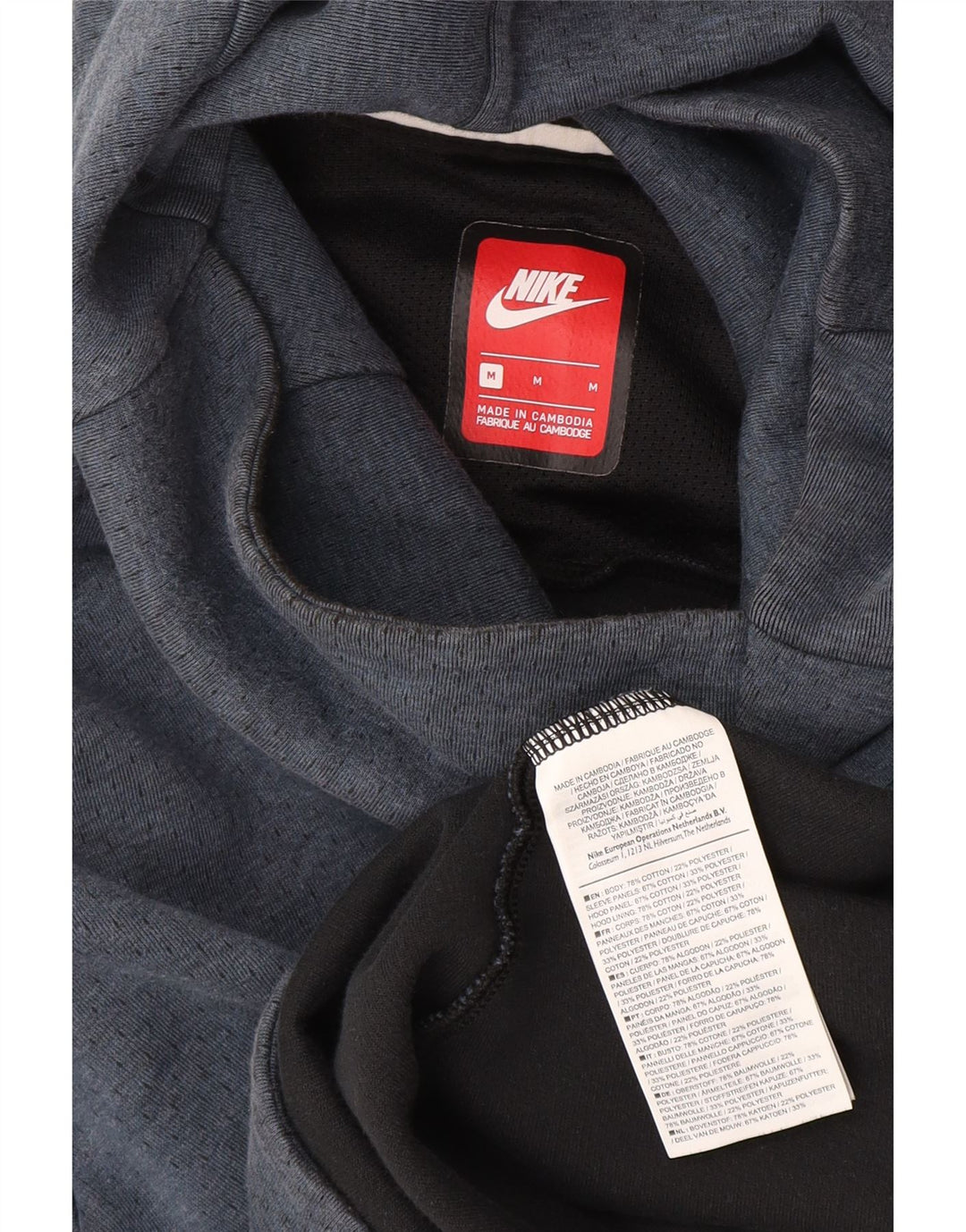 Męski sweter z kapturem Nike, średni granatowy, bawełniany