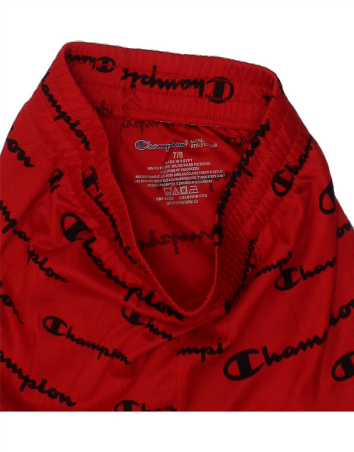 CHAMPION Boys Graphic Sport Shorts 7-8 Years  Red Polyester Vintage Champion and Second-Hand Champion from Messina Hembry 