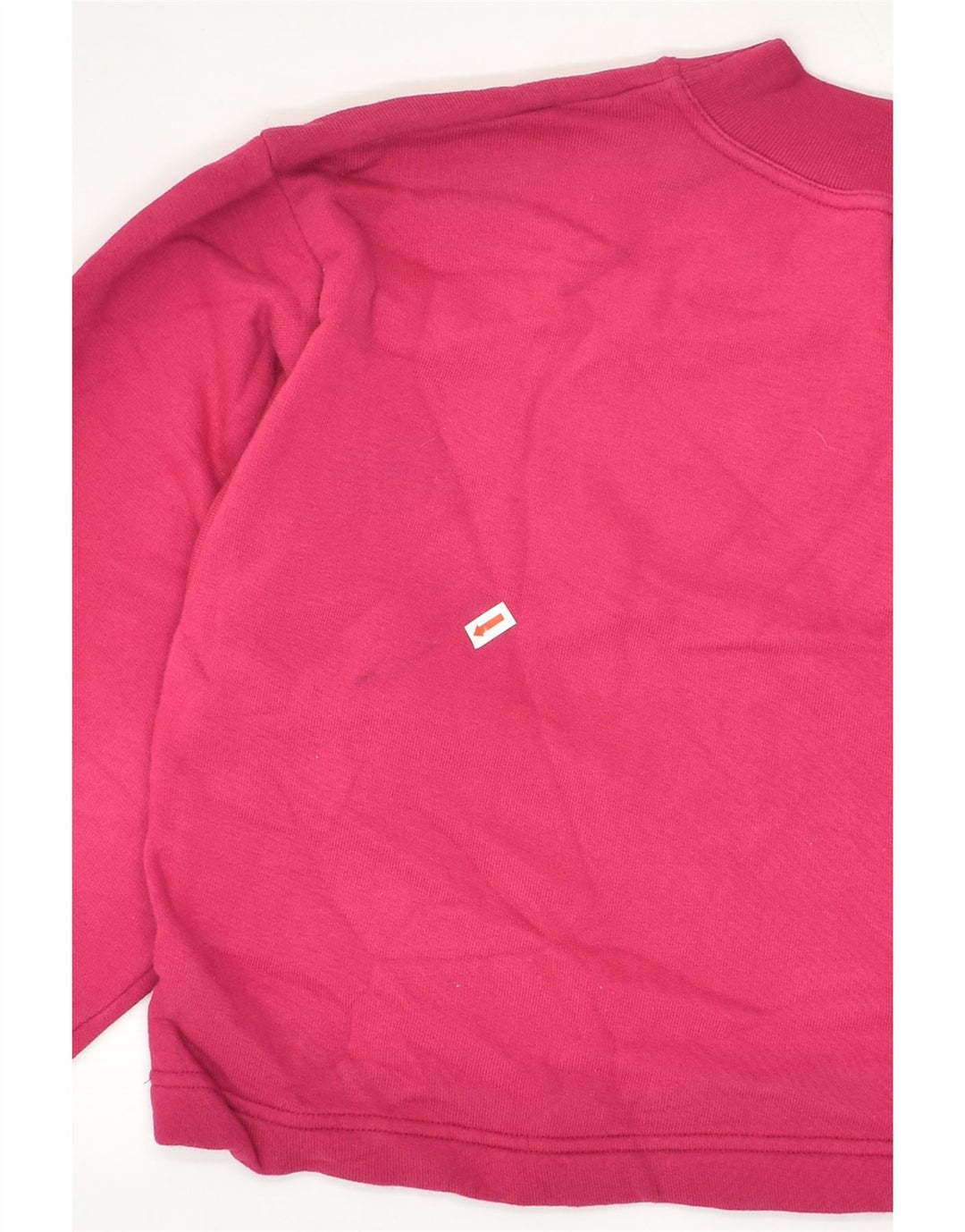 BENETTON Womens Crop Sweatshirt Jumper UK 14 Medium Pink Cotton | Vintage Benetton | Thrift | Second-Hand Benetton | Used Clothing | Messina Hembry 