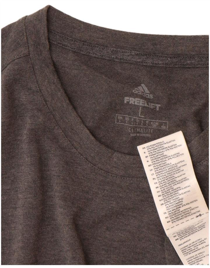 Adidas Męski T-shirt Climalite Top, duży, szary, nakrapiany poliester