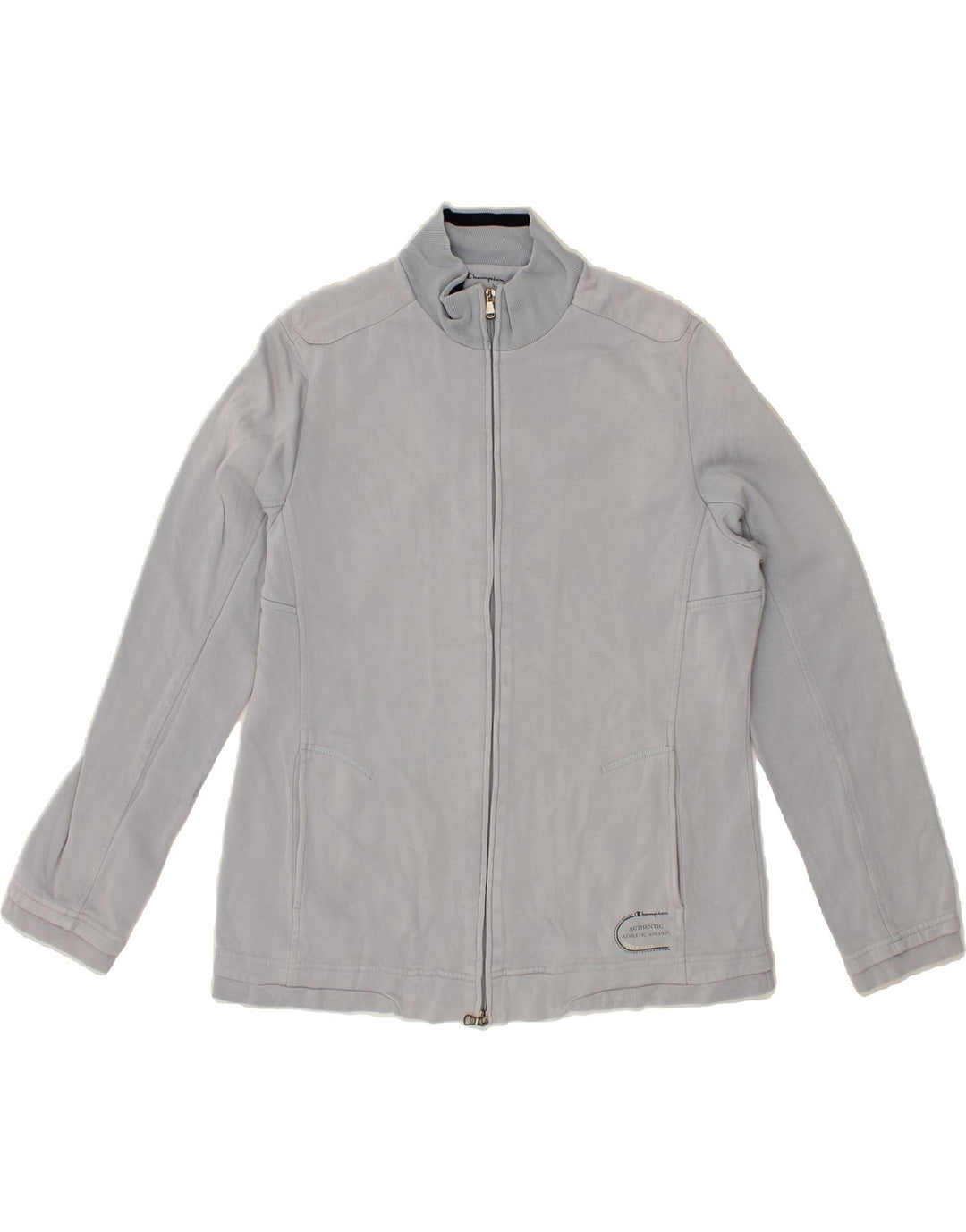 CHAMPION Womens Easy Fit Tracksuit Top Jacket UK 16 Large Grey Cotton Vintage Champion and Second-Hand Champion from Messina Hembry 