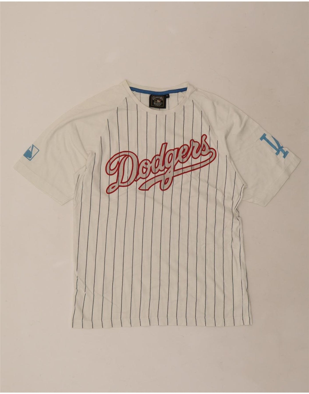 Męski T-shirt z grafiką Majestic Dodgers, średni, biały pasek