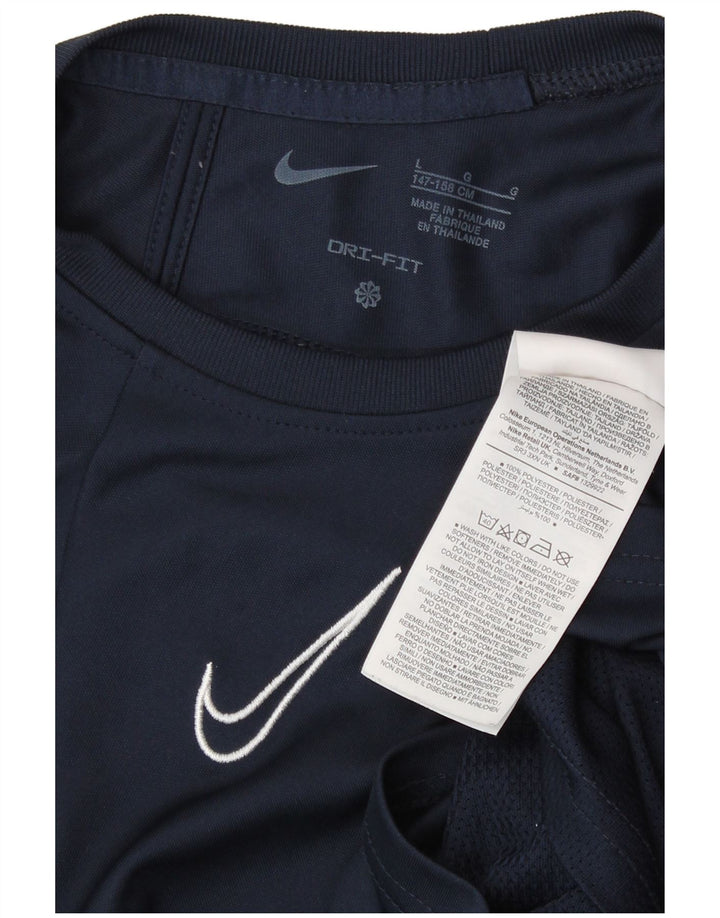 T-shirt chłopięcy Nike na 12-13 lat, duży, granatowy, poliestrowy w paski