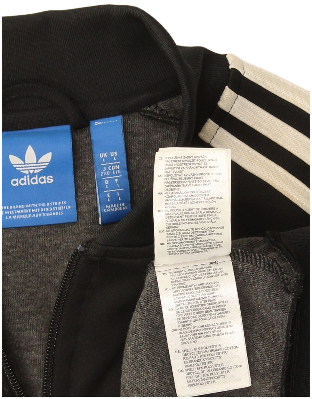 Adidas Męska bluza dresowa, duża, czarna, poliestrowa