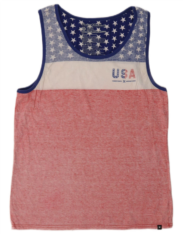 Damski top Hurley USA Graphic z kamizelką UK 14, bawełniany, w kolorze średniego różu