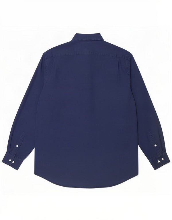 Lacoste Mens Shirt Size 40 Medium Navy Blue Cotton